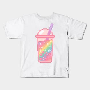 Bubble Tea Pixel Art Kids T-Shirt